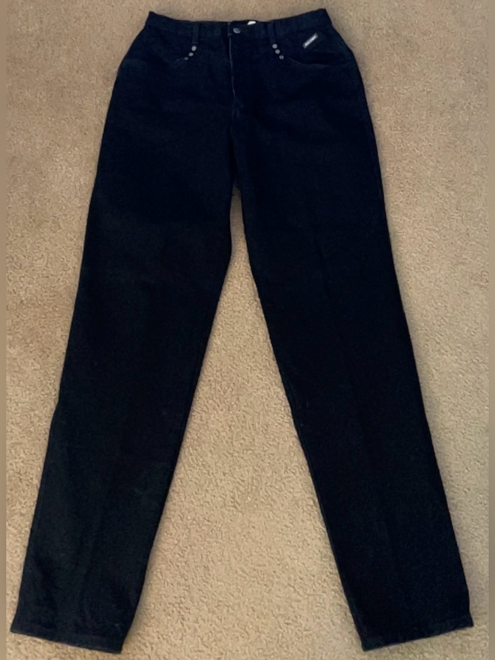 Vintage Rockies Black Western High Rise Cowgirl Mom Jeans Size 17/18 Long 36